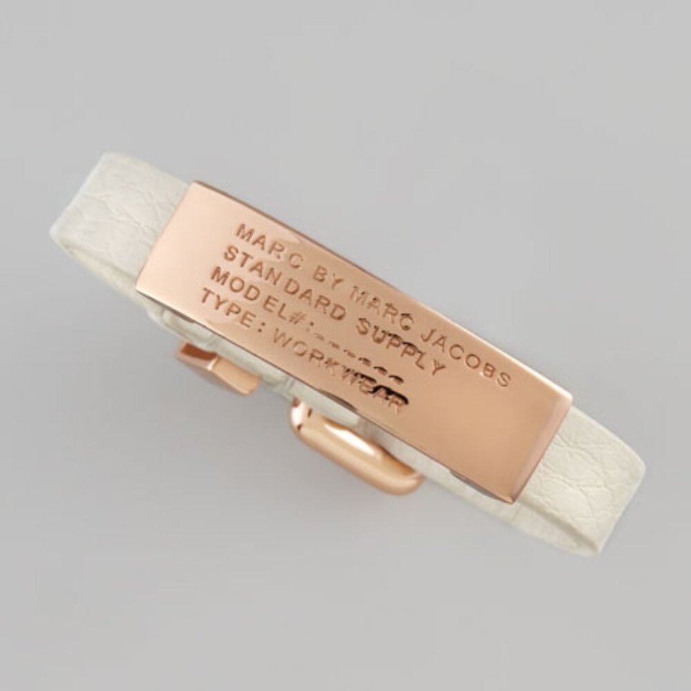 Marc By Marc Jacobs Standard Supply ID Bracelet in White and Gold